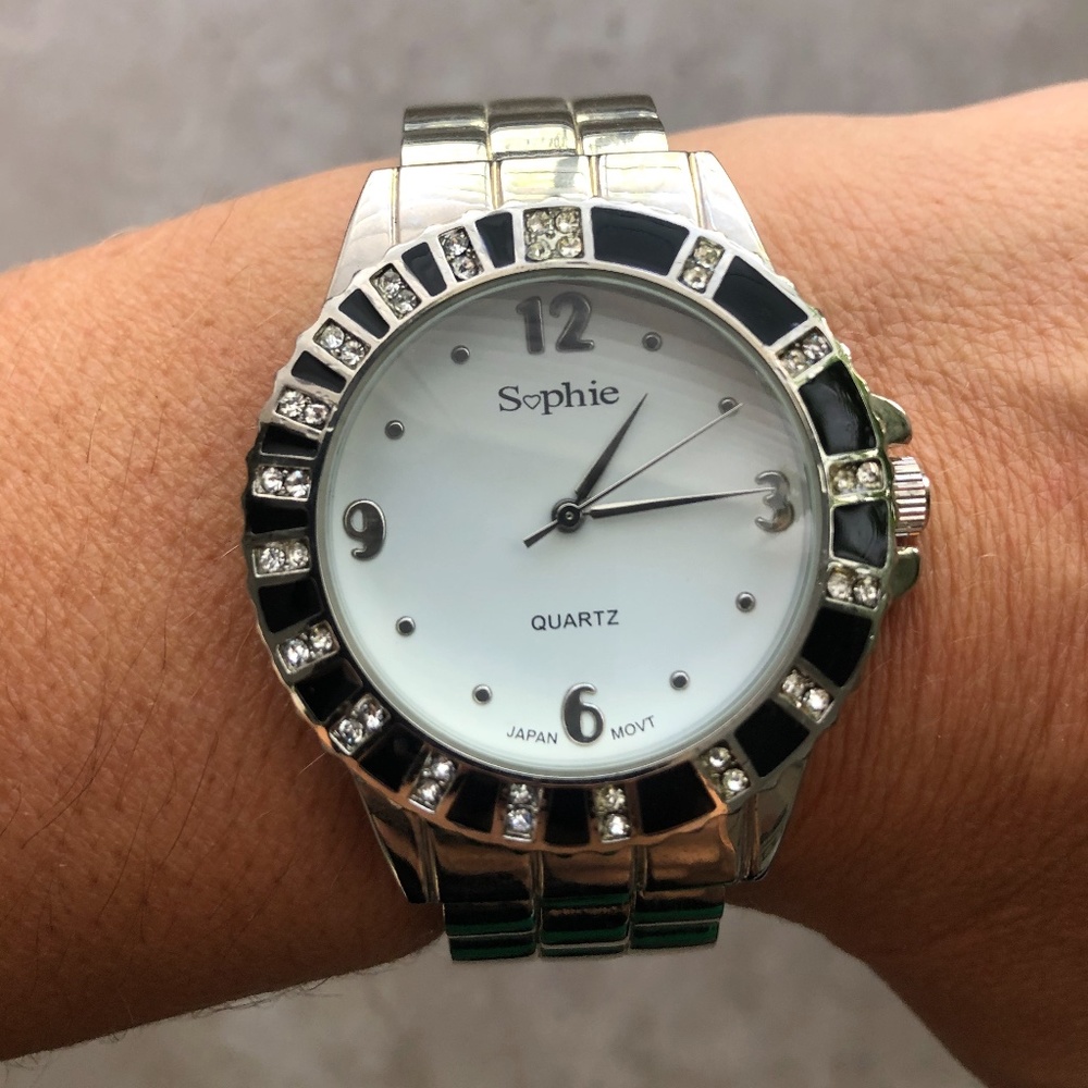 Silver Watch with Open Bangle Band